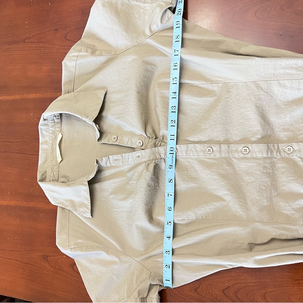 Smart Set Tan short sleeve Size 13 Large shirt dress button tshirt dress coverup - Picture 9 of 17
